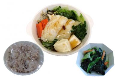 白身魚と野菜の薬膳蒸し定食の画像