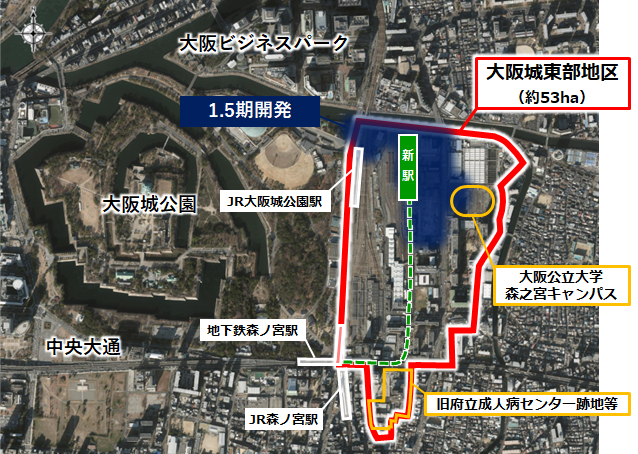 大阪城東部地区の位置図