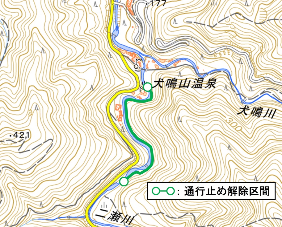 泉佐野内田線沿い通行止め解除