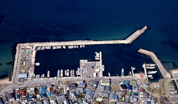 平成21年の西鳥取漁港の航空写真