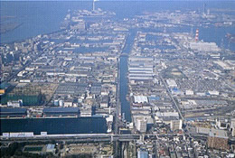 平成14年の住吉川河口の航空写真