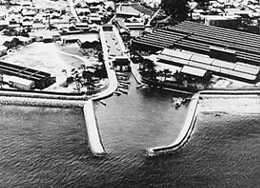 昭和38年の田尻漁港の航空写真