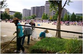 運動会前の環境整備の様子