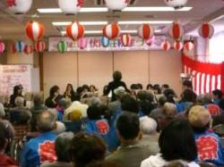 伏尾荘秋祭りでの細河中学校吹奏楽部演奏