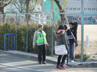 見守り安全活動のようす