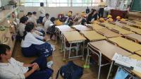 防災学習・小中合同引渡し訓練1