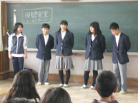 四中出前授業のようす