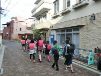 通学合宿中の登校のようす