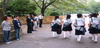 朝のあいさつ運動の様子