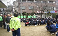 校区4小学校に分かれて集合