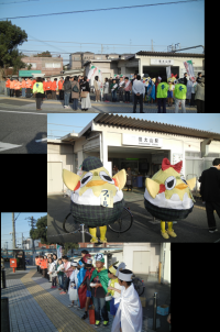 合同あいさつ運動のようす