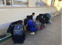 久米田中学校（平成30年度）花いっぱい運動1
