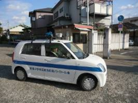 青色防犯パトロールのようす