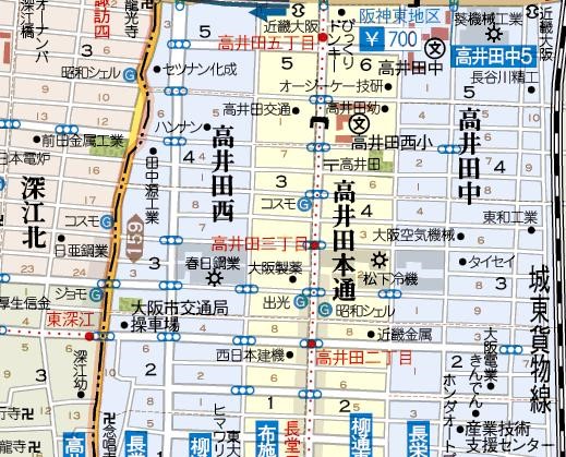 製造業事業所数が最も多いメッシュ　地図
