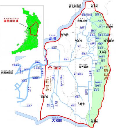 寝屋川流域の位置図