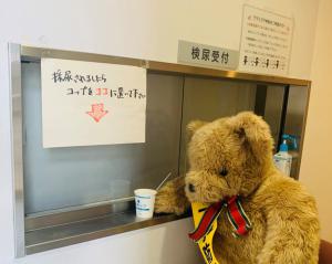 トイレで採尿します