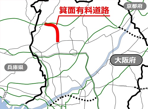 箕面有料道路位置図