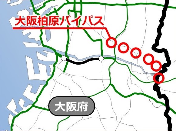 大阪柏原バイパス位置図