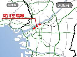 淀川左岸線位置図
