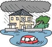 大雨の絵