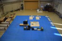 資材（塩ビシート防水材等）、道具、工具は主催者が搬入して実施していますの写真中央