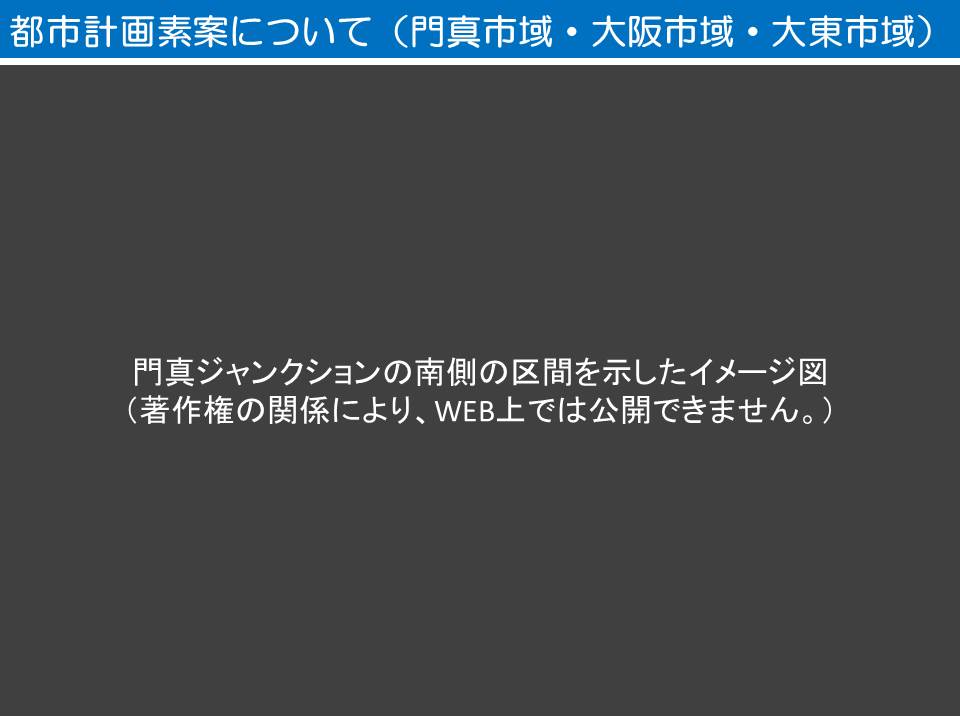 門真ジャンクションの南側の区間を示したイメージ図です。なお、このページは著作権の関係により、WEB上では公開できません。