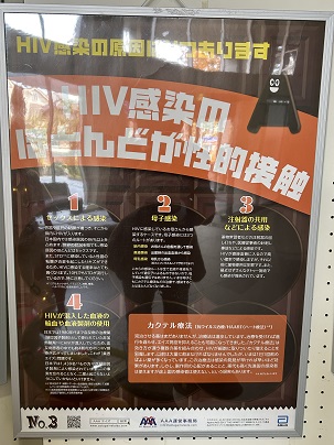 【写真】ポスター「HIV感染のほとんどが性的接触」