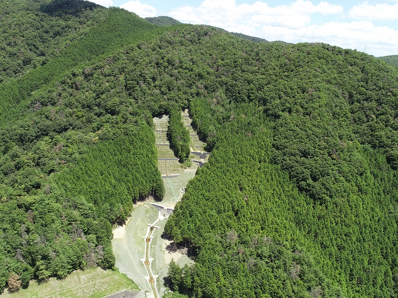 能勢町山内地区復旧状況（全景）