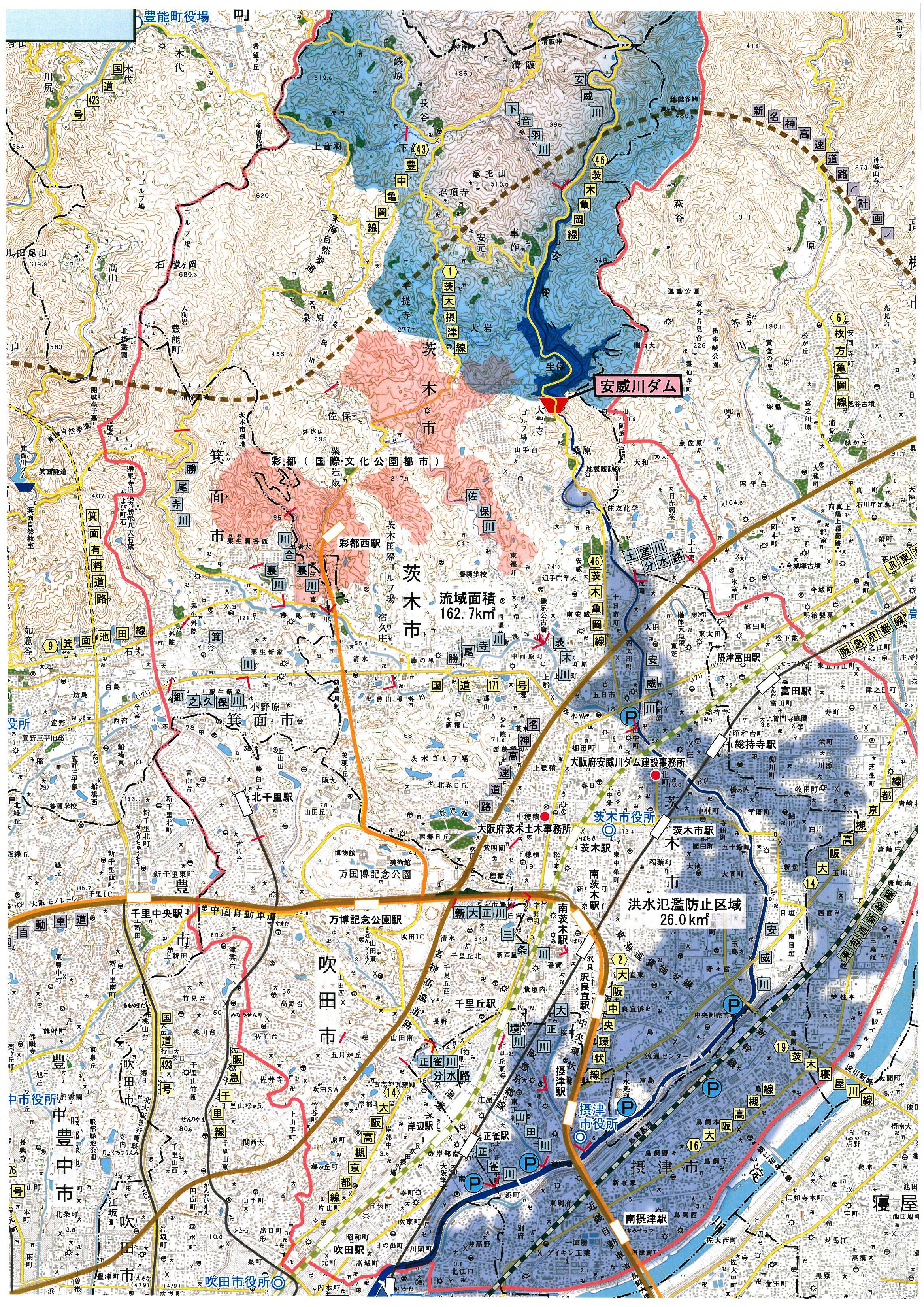 想定氾濫区域図