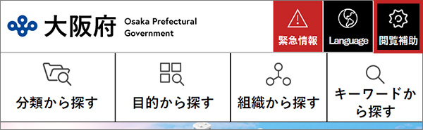 スマートフォン版 閲覧支援メニュー