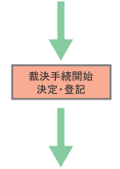 裁決手続開始決定及び登記手続きを経るイメージ図