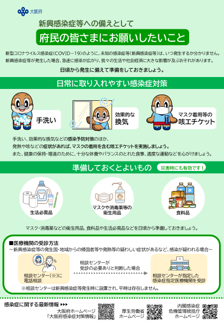 府民向け感染症対策啓発チラシ