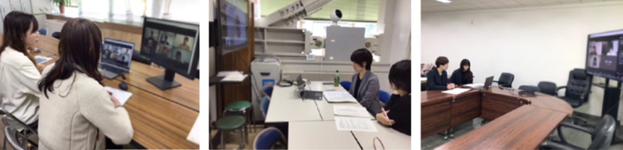 グループワークの写真（オンラインも活用しています）