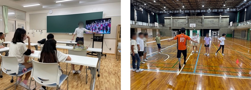 教室と体育館での授業写真