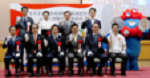 記念硬貨打初め式の出席者と知事