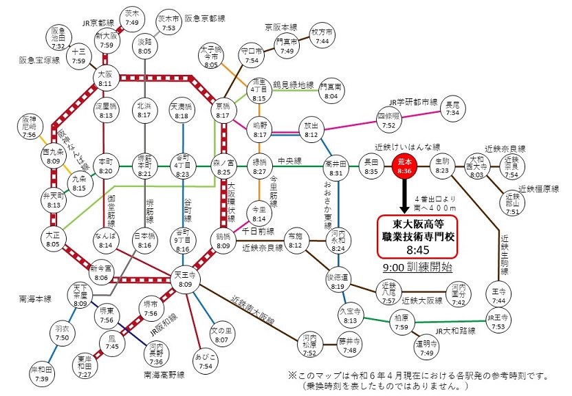 電車の時刻表