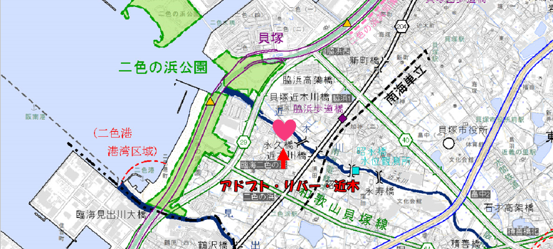 アドプトリバー近木の位置図