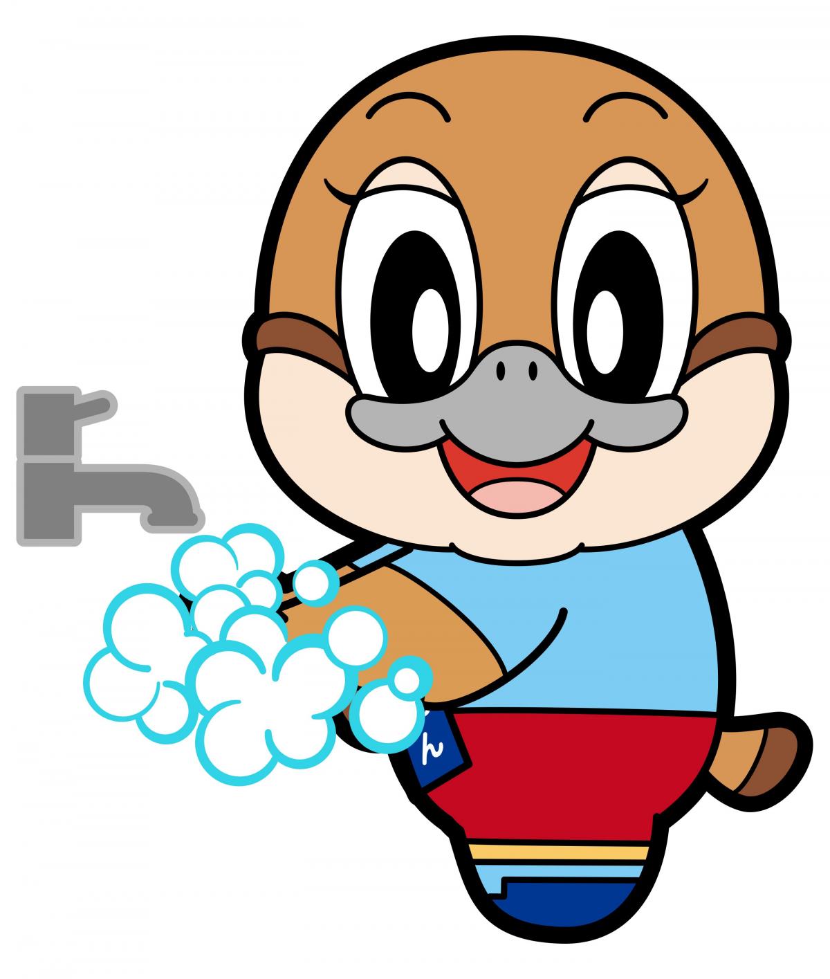 手を洗うもずやん