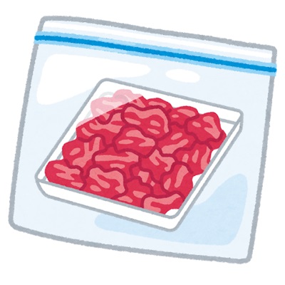 袋に入れたお肉のパック