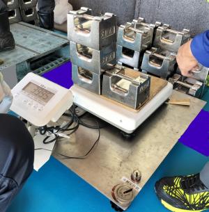 定期検査の様子（体重計）