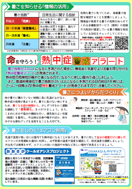 暑さ対策啓発資料の裏