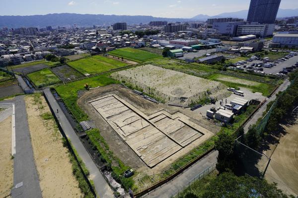 令和3年度久宝寺遺跡の調査区全景