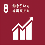 SDGsのアイコン 8 働きがいも経済成長も