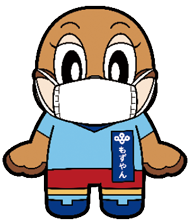マスクをしているもずやんのイラスト