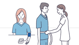 特定健診を受けている人のイラスト