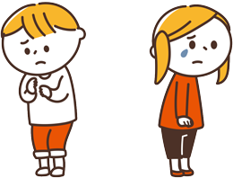 泣いている子どもたちのイラスト