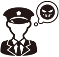 ニセ警察官のイラスト