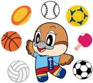 もずやん・ボール・ラケットのイラスト