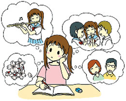 大切にしたいことを考えている人のイラスト