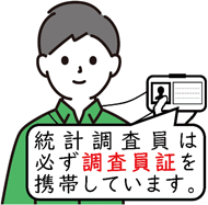 統計調査員は必ず調査員証を携帯しています。
